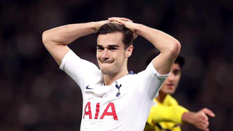 Tottenham Hotspur's Harry Winks reacts during the UEFA Champions League round of 16, first leg match at Wembley Stadium, London, 13 February 2019