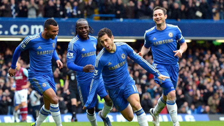 Eden Hazard scores against West Ham in 2013