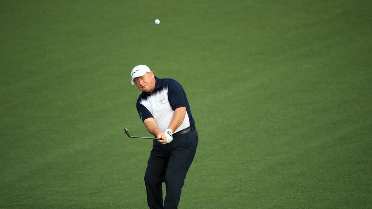 Ian Woosnam during the first round of the Masters
