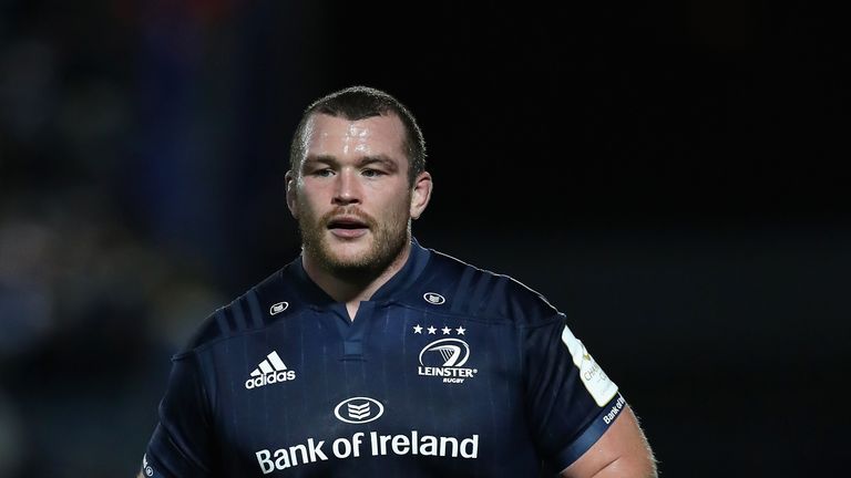 during the Champions Cup match between Leinster Rugby and Wasps at the RDS Arena on October 12, 2018 in Dublin, Ireland.