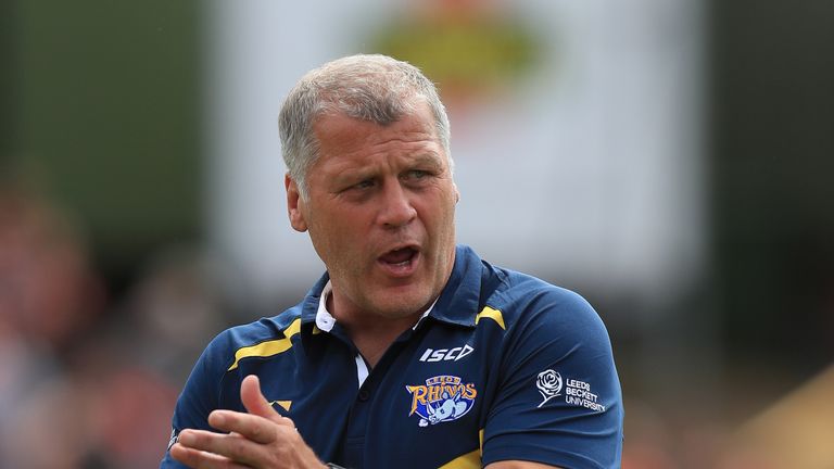 Leeds Rhinos coach James Lowes during the Betfred Super League match at the Mend-A-Hose-Jungle, Castleford. PRESS ASSOCIATION Photo. Picture date: Sunday July 8, 2018. See PA story RUGBYL Castleford. Photo credit should read: Mike Egerton/PA Wire. RESTRICTIONS: Editorial use only. No commercial use. No false commercial association. No video emulation. No manipulation of images.