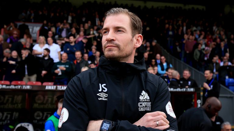 Jan Siewert, Manager of Huddersfield Town looks on prior to the Premier League match between Crystal Palace and Huddersfield Town at Selhurst Park on March 30, 2019 in London, United Kingdom. 