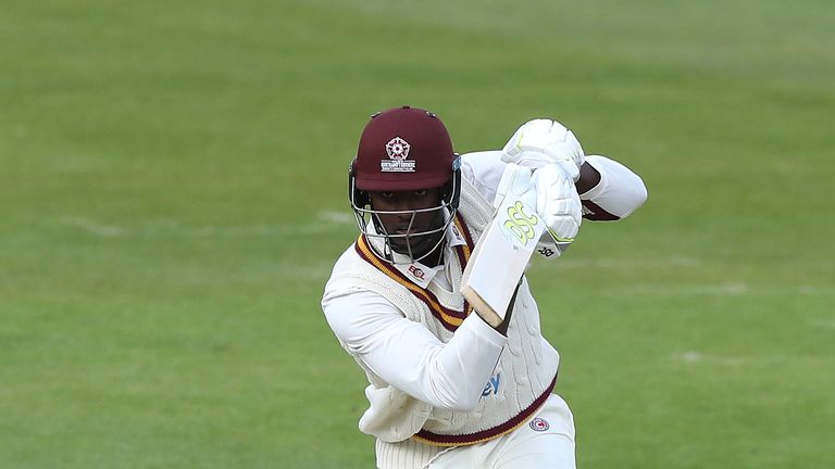 Jason Holder batting during the County Championship Division Two match between Northants and Middlesex