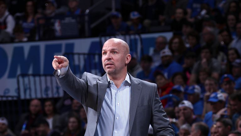 Head Coach Jason Kidd of the Milwaukee Bucks directs team during the game against the Oklahoma City Thunder on December 29, 2017 at Chesapeake Energy Arena in Oklahoma City, Oklahoma