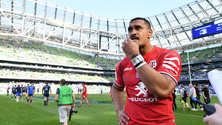 Jerome Kaino of Toulouse stands dejected following the final whistle