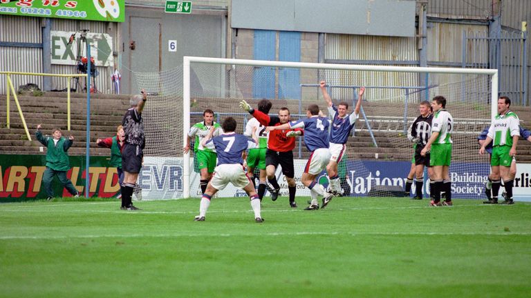 The famous goal by  goalkeeper Jimmy Glass that kept Carlisle in the Football League in 1999