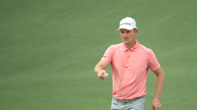 Justin Rose during the first round of the Masters