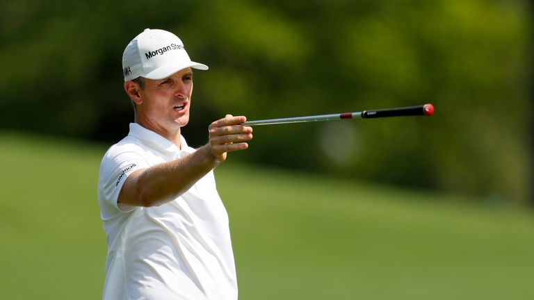 Justin Rose during a practice round ahead of the Masters
