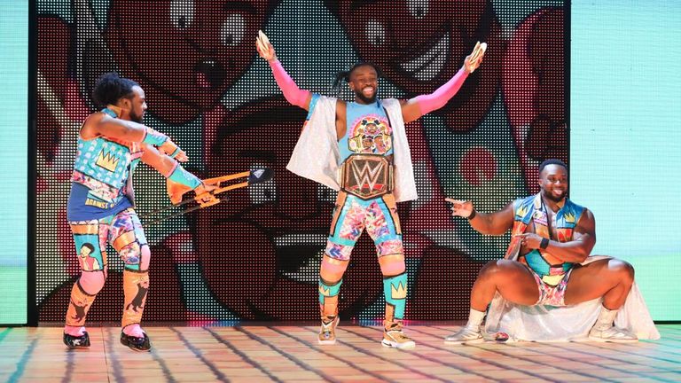 The New Day staged a celebration to mark Kofi Kingston's title win at WrestleMania