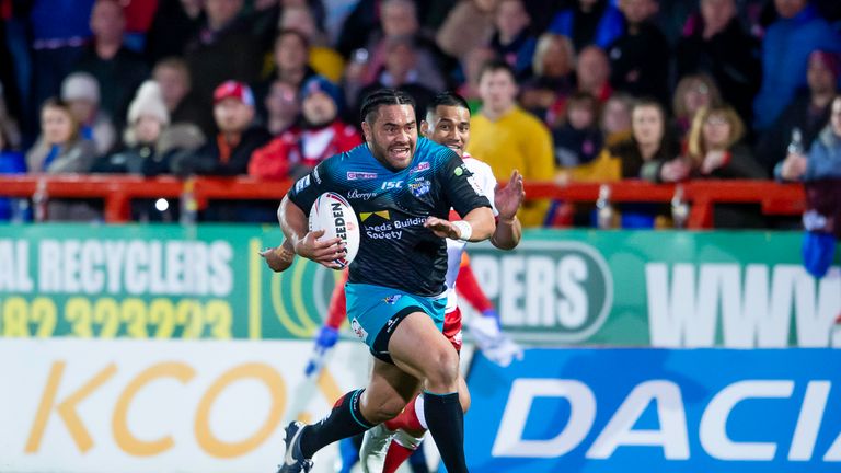 Konrad Hurrell scored four tries as Leeds Rhinos lost 45-26 to Hull KR.