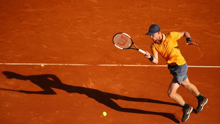 Kyle Edmund in first-round action at the Monte-Carlo Masters