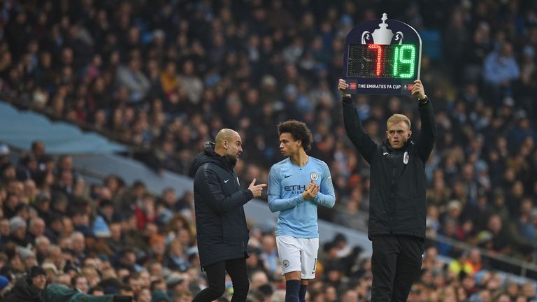 Pep Guardiola and Leroy Sane