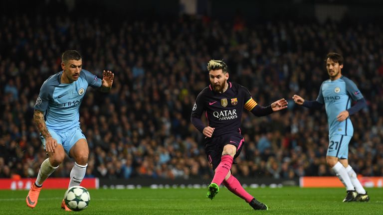 Messi scored against Man City on his last visit to Manchester