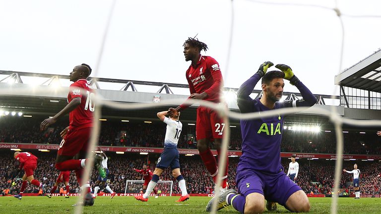 Toby Alderweireld scores an own goal as Liverpool beat Tottenham 2-1 at Anfield