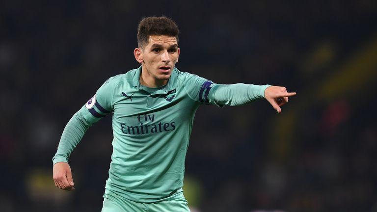 Lucas Torreira in action during Arsenal&#39;s 1-0 win over Watford