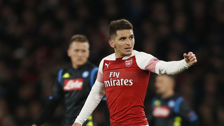 Lucas Torreira Arsenal v Napoli