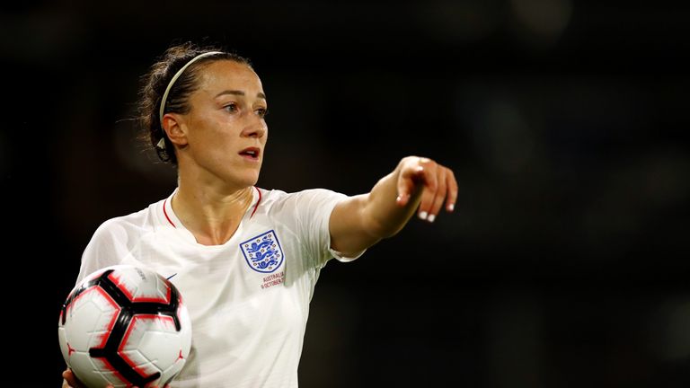 Lucy Bronze of England Women in action during the International Friendly match between England Women and Australia at Craven Cottage on October 9, 2018 in London, England