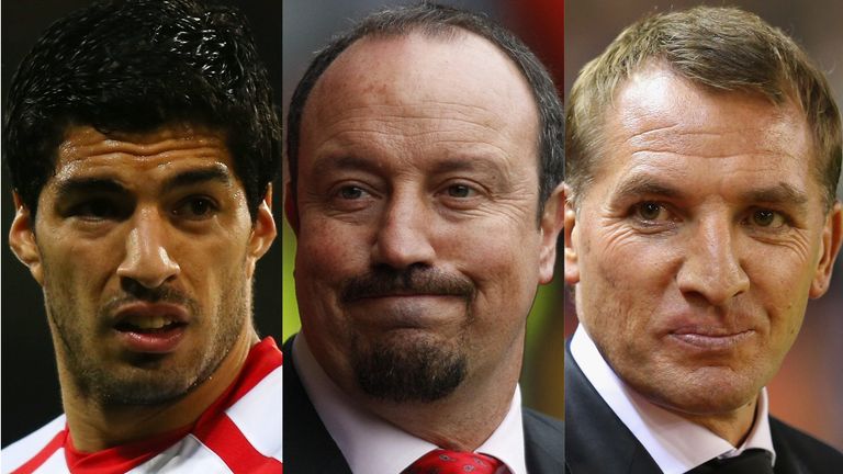 Luis Suarez, Rafa Benitez, Brendan Rodgers