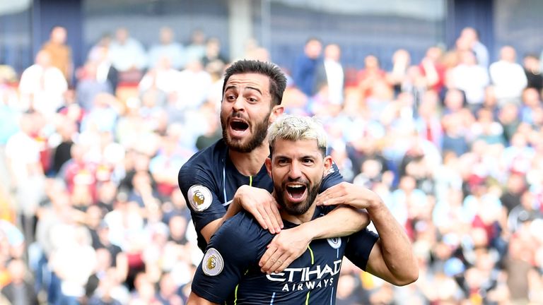 Sergio Aguero became the second player to score 20 goals in five Premier League seasons in a row with his strike