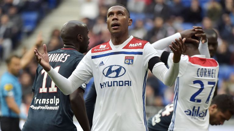 Lyon defender Marcelo Guedes Filho reacts during his side's 3-1 defeat to Dijon