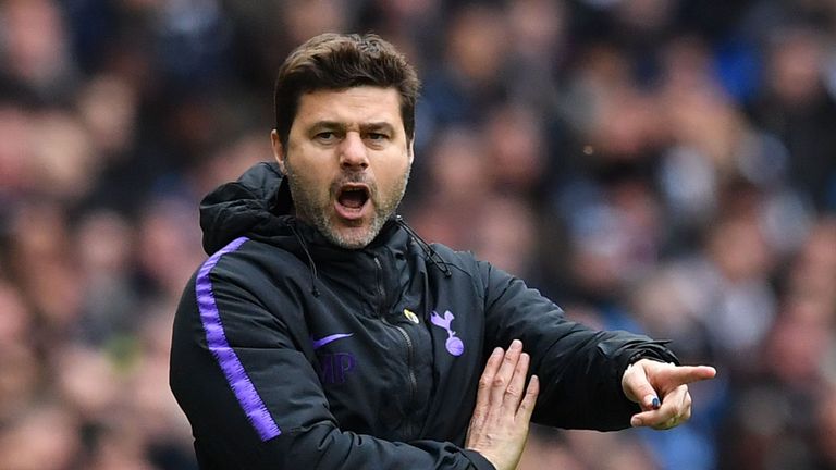 Mauricio Pochettino gestures on the touchline during Spurs' match against West Ham United