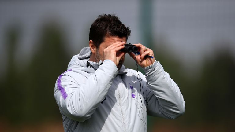 Mauricio Pochettino had his binoculars out in training