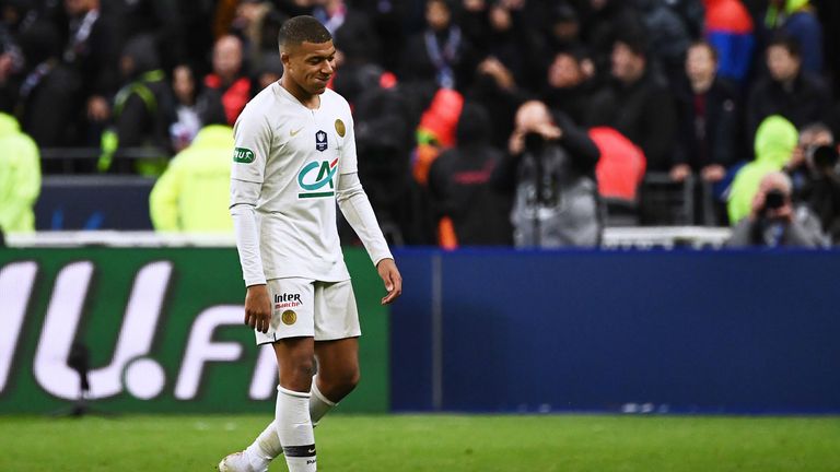 Mbappe sent off in Coupe de France final.