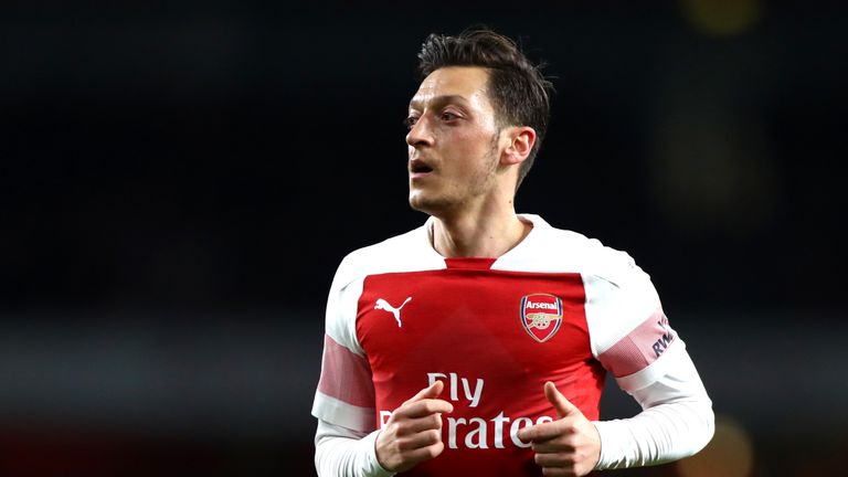 Mesut Ozil in action for Arsenal against Newcastle United at the Emirates Stadium on April 1, 2019