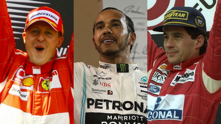 Schumacher, Hamilton and Senna
