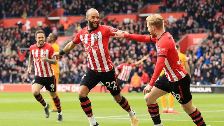 Nathan Redmond celebrates after scoring an early opening goal