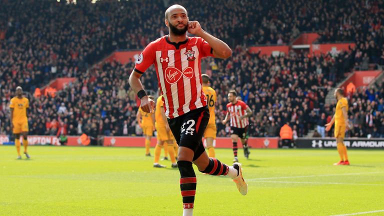 Nathan Redmond celebrates scoring his second goal of the game