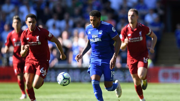 Cardiff's Nathaniel Mendez-Laing in action against Liverpool
