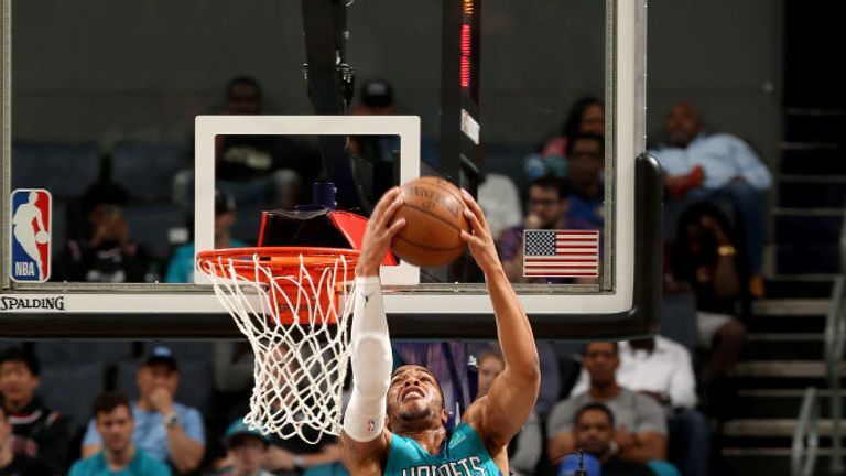 Miles Bridges of Charlotte Hornets with a dunk