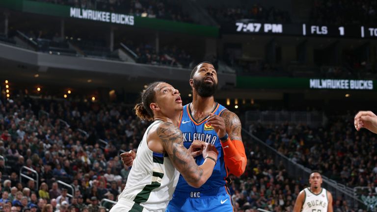 Oklahoma City Thunder against Milwaukee Bucks in the NBA