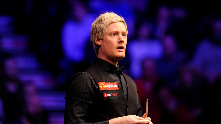 Neil Robertson of Australia looks on during his quarter-final match against Barry Hawkins of England on day six of the 2019 Dafabet Masters at Alexandra Palace on January 18, 2019 in London, England. 