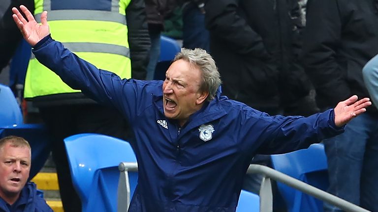 Cardiff City's English manager Neil Warnock gestures on the touchline during the English Premier League football match between between Cardiff City and Chelsea at Cardiff City Stadium in Cardiff, south Wales on March 31, 2019. - Chelsea won the game 2-1.