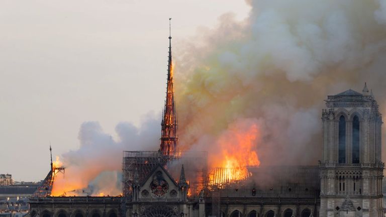 Sports stars took to social media to express theiir sorrow at the Notre Dame fire