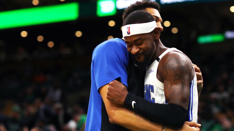 Terrence Ross #31 of the Orlando Magic celebrates during the second half of the game against the Boston Celtics at TD Garden on April 07, 2019 in Boston, Massachusetts.