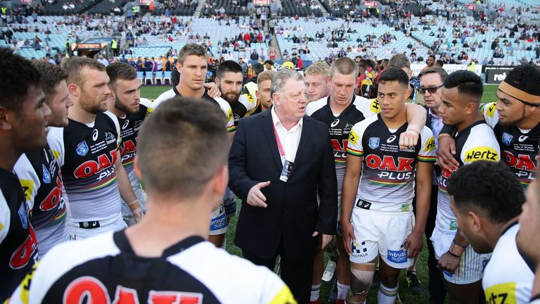 General Manager Phil Gould with the  Penrith Panthers players