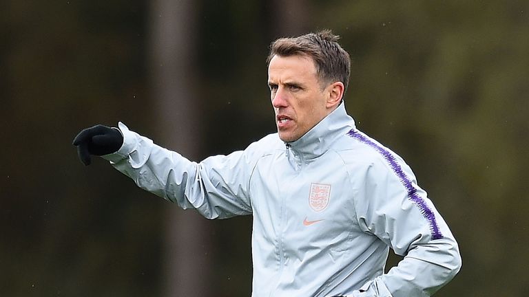 Phil Neville at St Georges Park on March 26, 2019 in Burton-upon-Trent, England