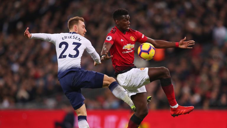  during the Premier League match between Tottenham Hotspur and Manchester United at Wembley Stadium on January 13, 2019 in London, United Kingdom.