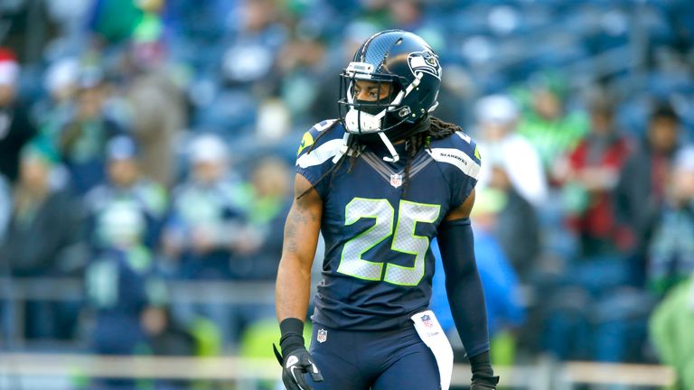 SEATTLE, WA - DECEMBER 24:  Cornerback Richard Sherman #25 of the Seattle Seahawks warms up before an NFL game against the Arizona Cardinals at CenturyLink Field on December 24, 2016 in Seattle, Washington.  (Photo by Otto Greule Jr/Getty Images) *** Local Caption *** Richard Sherman