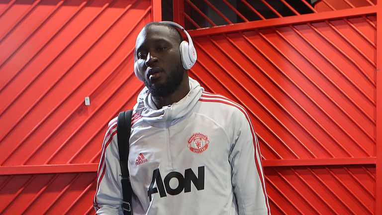 Romelu Lukaku arrives at Old Trafford ahead of the Manchester derby