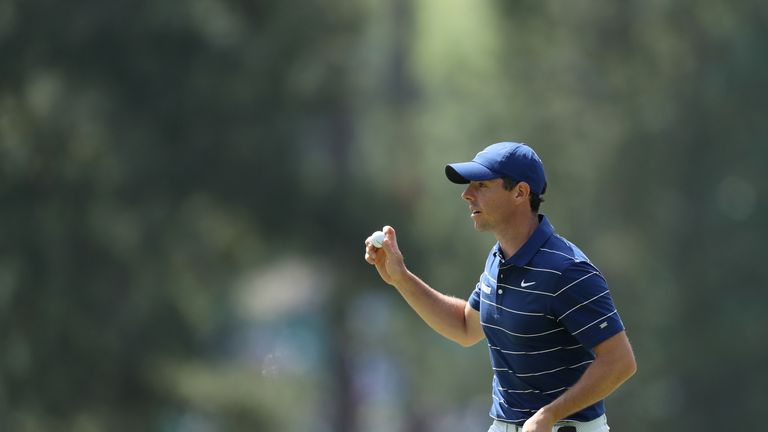 Rory McIlroy during the first round of the Masters
