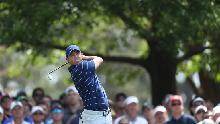 Rory McIlroy during the first round of the Masters