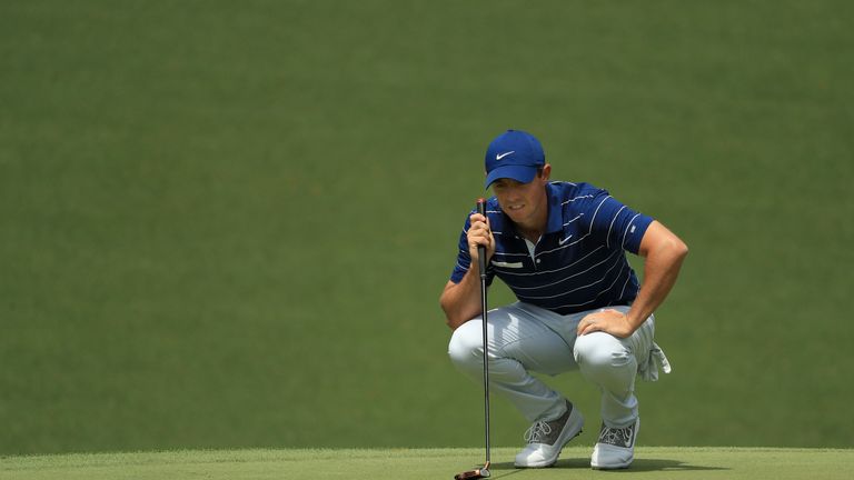 Rory McIlroy during the first round of the Masters