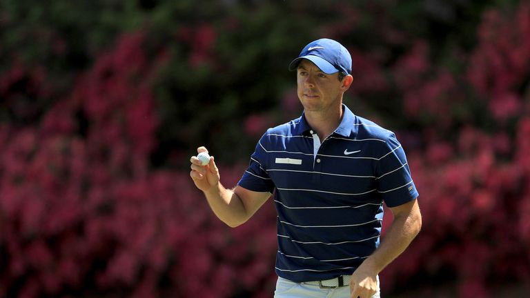 Rory McIlroy during the first round of the Masters