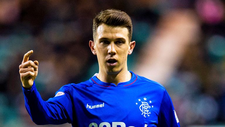 Ryan Jack in action for Rangers against Hibernian at Easter Road