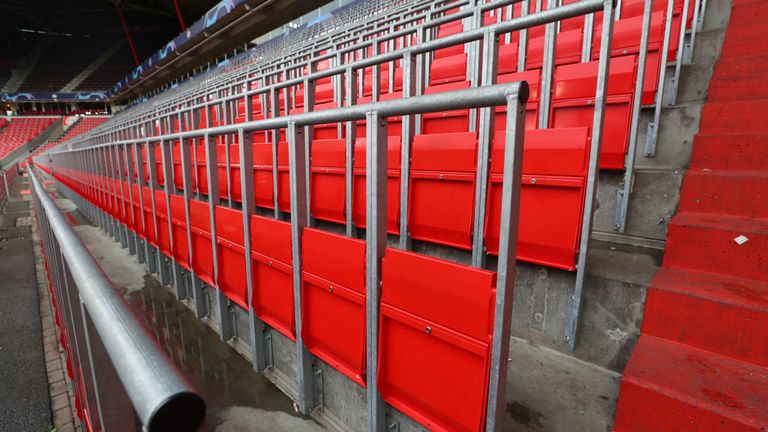 Rail seating is in use in the Bundesliga  