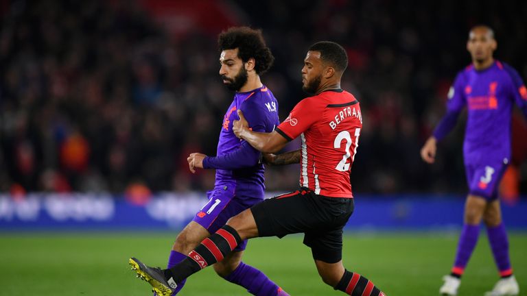 Mo Salah in action for Liverpool against Southampton